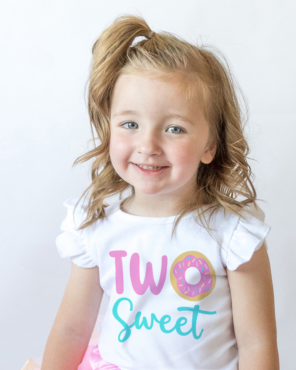 Luke and Lulu Two Sweet Birthday Shirt - Flutter Sleeve Top For Her 2nd Birthday - Photo-Ready