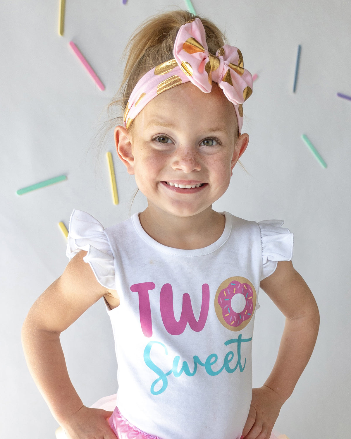 Luke and Lulu Two Sweet Birthday Shirt - Flutter Sleeve Top For Her 2nd Birthday - Photo-Ready
