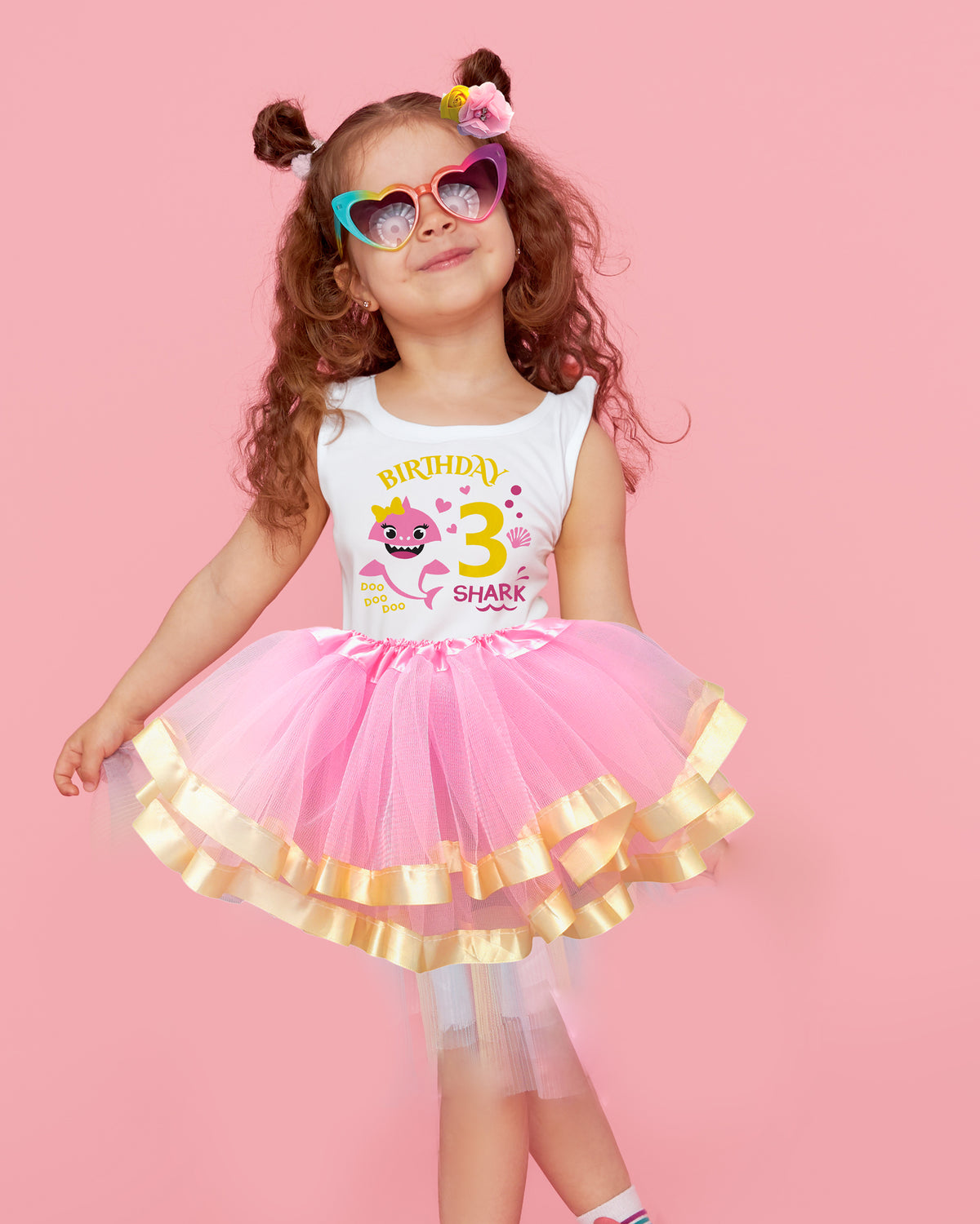 Luke and Lulu Shark Birthday Outfit Girl Collection - 3rd Birthday Girl
