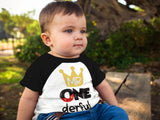 Mr. Onederful 1st Birthday Raglan Shirt for Boys – Short Sleeve Tee