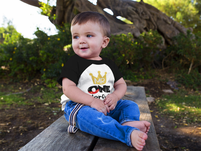 Mr. Onederful 1st Birthday Raglan Shirt for Boys – Short Sleeve Tee