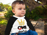 Mr. Onederful 1st Birthday Raglan Shirt for Boys – Long Sleeve Tee