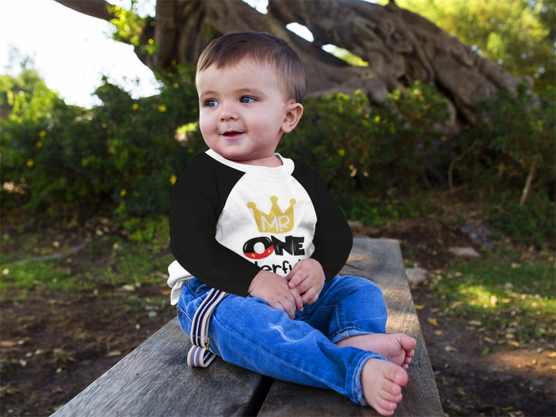 Mr. Onederful 1st Birthday Raglan Shirt for Boys – Long Sleeve Tee