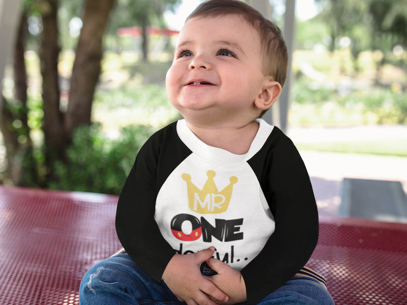 Mr. Onederful 1st Birthday Raglan Shirt for Boys – Long Sleeve Tee