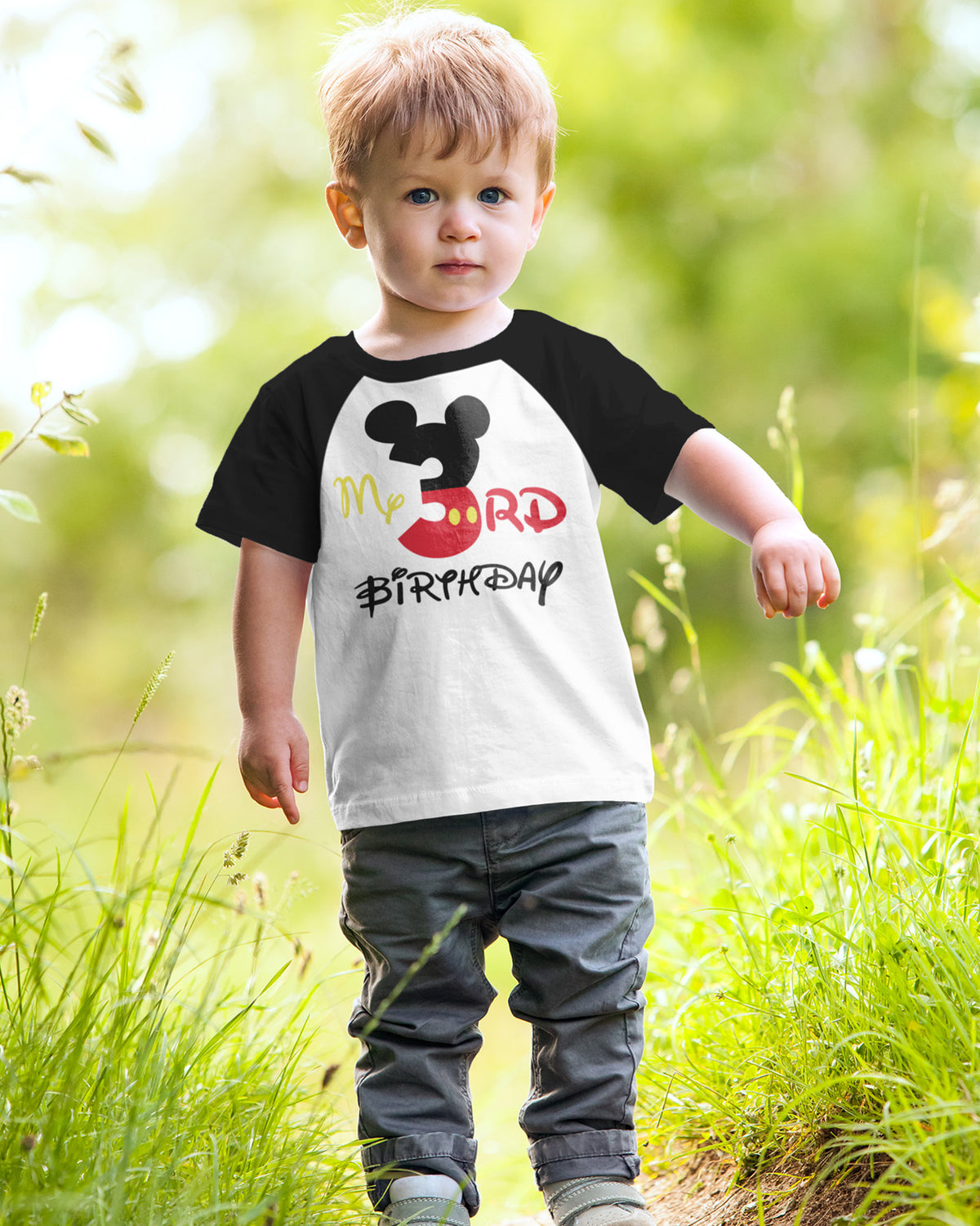 Luke and Lulu Birthday Mouse Shirt - Toddler 3rd Birthday Tee, Kids Party Outfit, 3 Year Old Birthday Shirt Boy