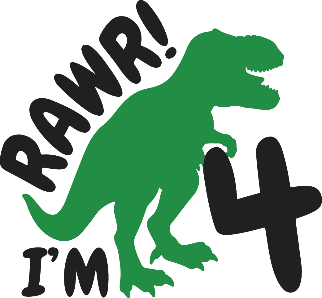 Luke and Lulu 4th Birthday Shirt Boy - Dino Birthday Tee for Four Year Old