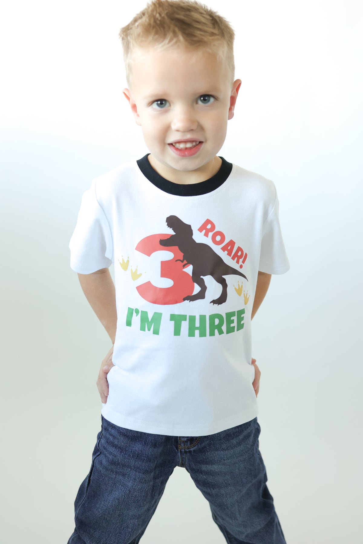 Luke and Lulu 3rd Birthday Shirt Boy - Three Rex 3 Year Old Birthday Shirt - Third B-Day Outfit - Dinosaur Design for Boys