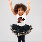 Afro Puff 2nd Birthday Outfit for Girls – Short Sleeve Bodysuit, Leopard Tutu Skirt & Headband Set