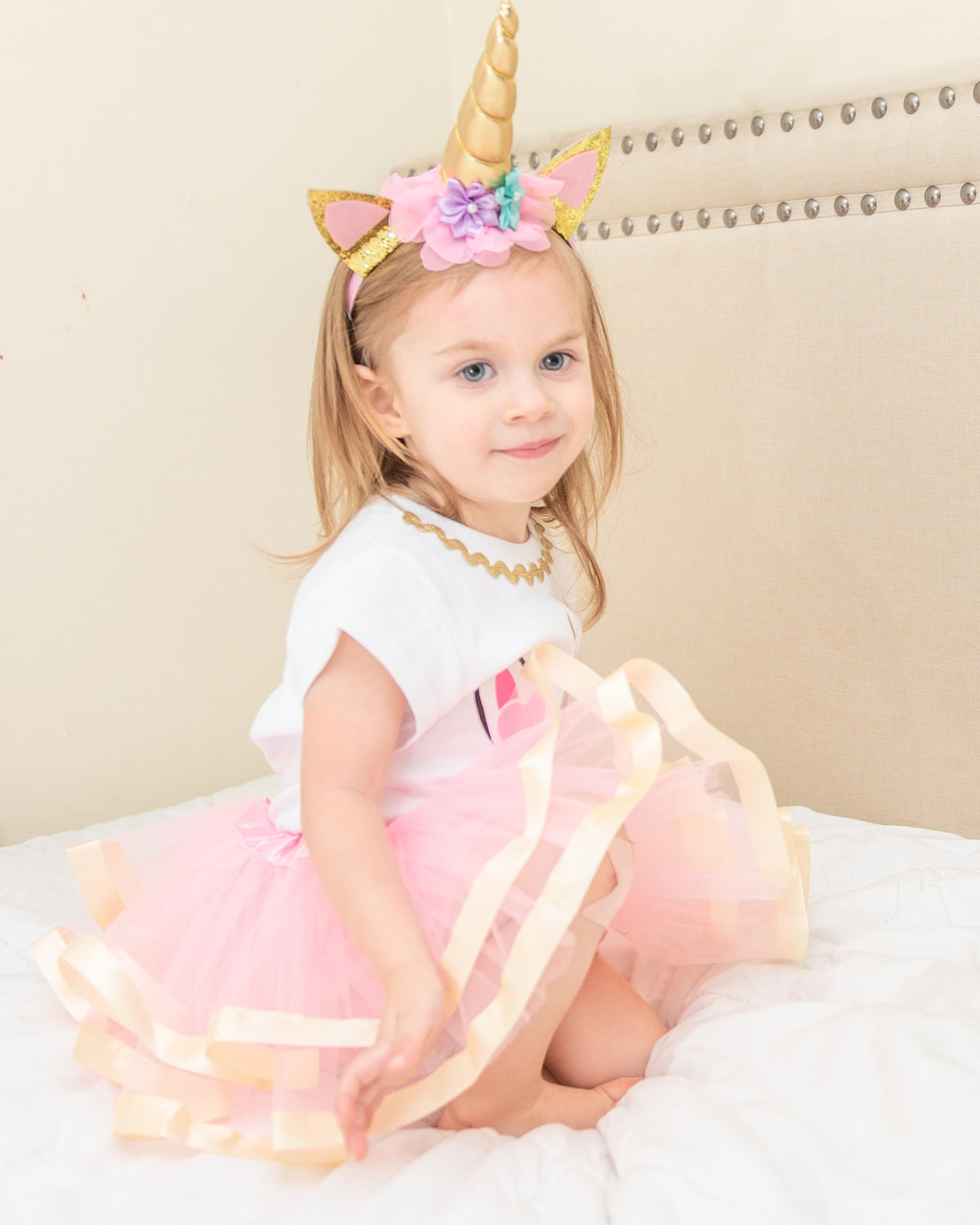 Luke and Lulu Unicorn Birthday Outfit for Girls - 2nd Birthday Outfit with Shirt Tutu and Headband - Baby Unicorn Dress