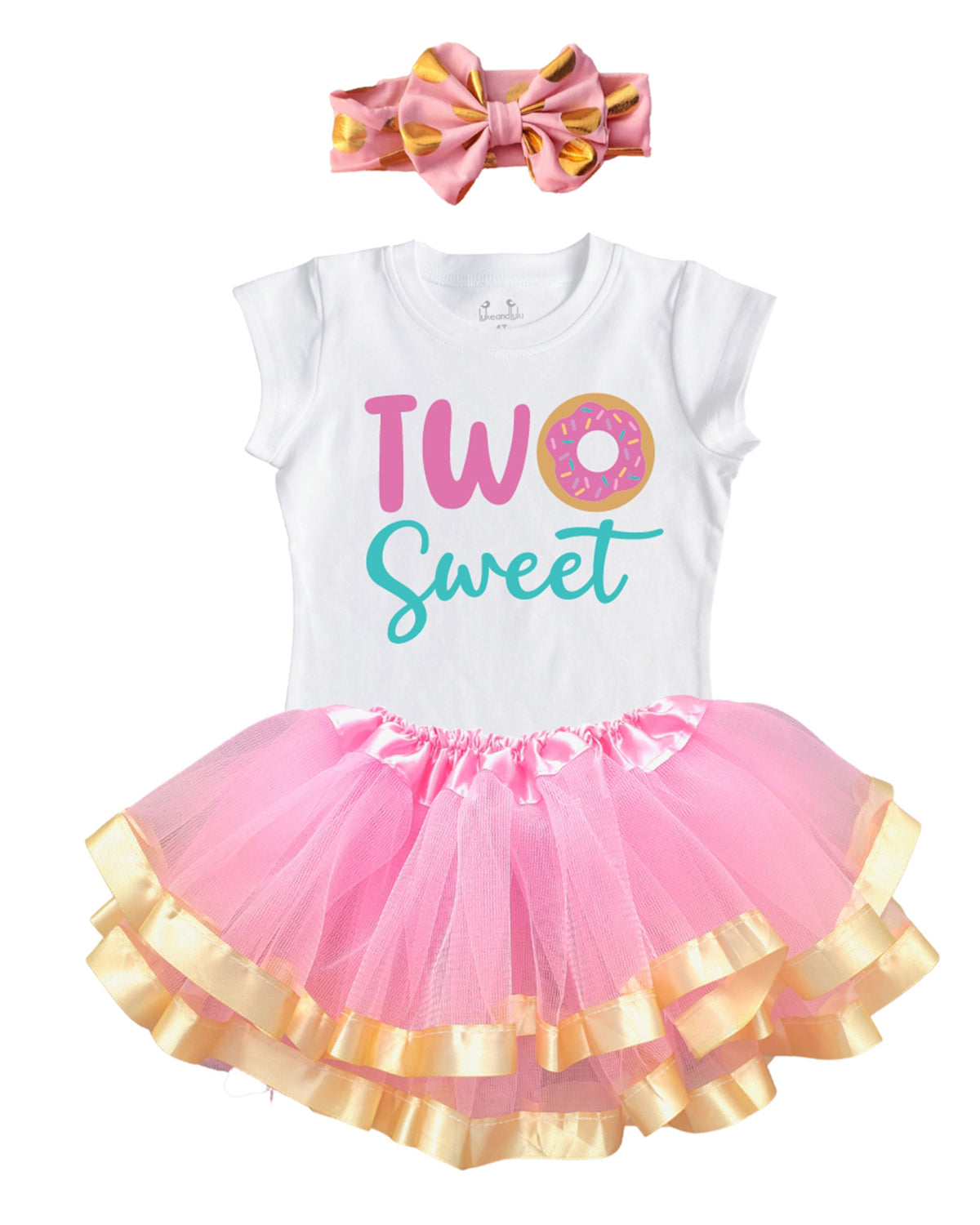 Luke and Lulu Two Sweet Birthday Outfit Tutu Dress with Headband For Her 2nd Birthday - Photo-Ready 3-Piece Set