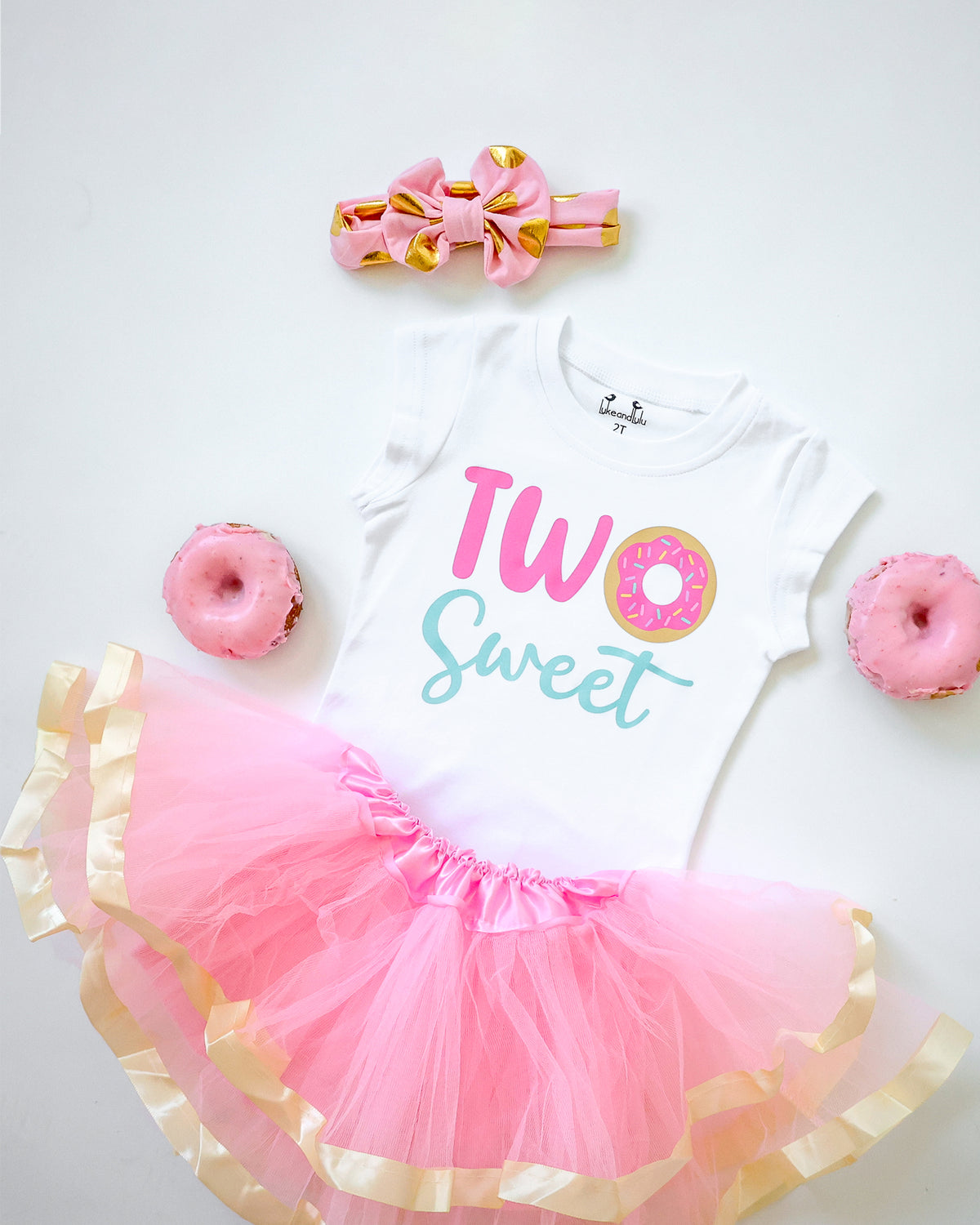 Luke and Lulu Two Sweet Birthday Outfit Tutu Dress with Headband For Her 2nd Birthday - Photo-Ready 3-Piece Set