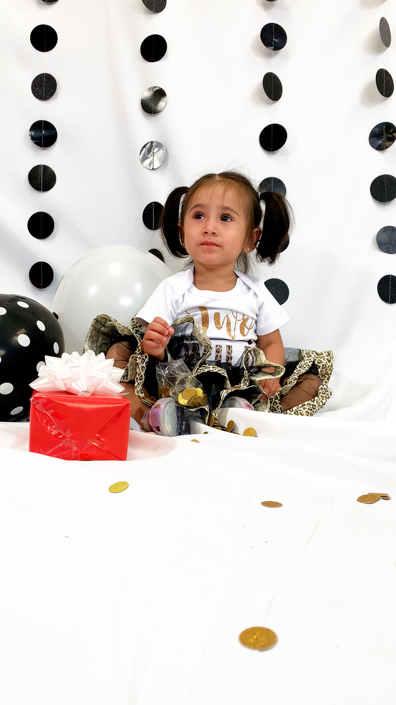 Wild Two 2nd Birthday Outfit for Girls – Short Sleeve Shirt, Leopard Tutu Skirt & Headband Set