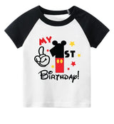 Mickey 1st Birthday Raglan Shirt for Boys – Short Sleeve Tee
