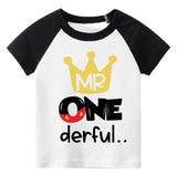 Mr. Onederful 1st Birthday Raglan Shirt for Boys – Short Sleeve Tee