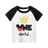 Mr. Onederful Mickey 1st Birthday Outfit for Boys – Short Sleeve Raglan T-Shirt