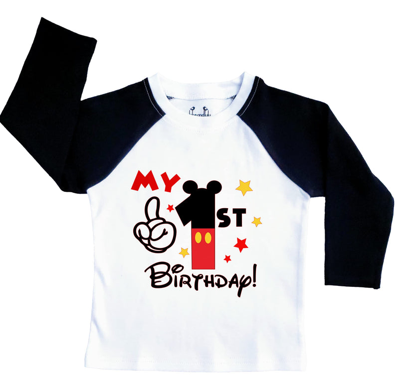 Mouse First Birthday Outfit - Raglan
