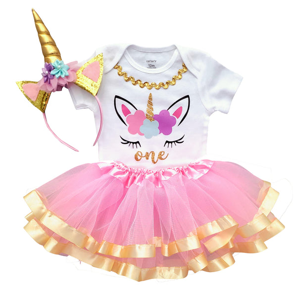First Birthday Outfit Baby Girl Tutu Unicorn Set