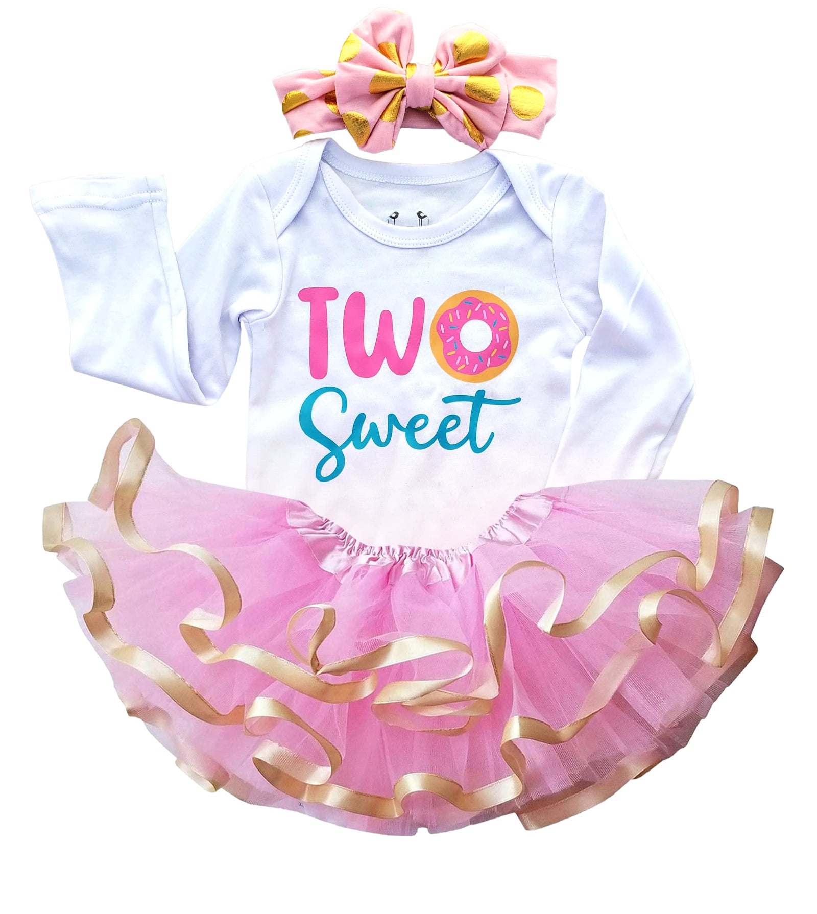 Two Sweet 2nd Birthday Outfit for Girls  Long Sleeve Bodysuit, Pink &   Luke and Lulu Apparel